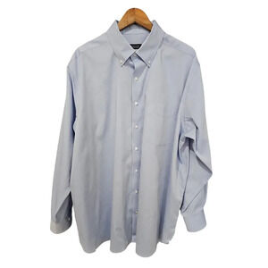 Rochester Egyptian Cotton Oxford Pinpoint Dress Shirt Blue Size 18 Neck